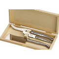 Jean Dubost 3 Piece Cheese Service Set w/ Stainless Steel Finish Handle
